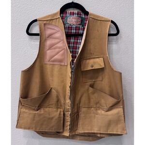 VTG World Famous Rubberized Rainwear Fishing Vest Large Duck Hunt Beige Waterprf